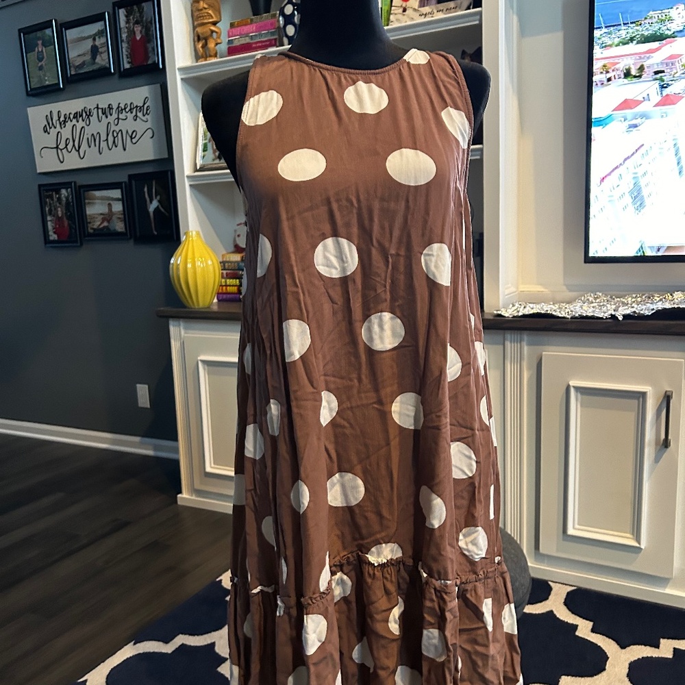 Loft Polka dot babydoll dress